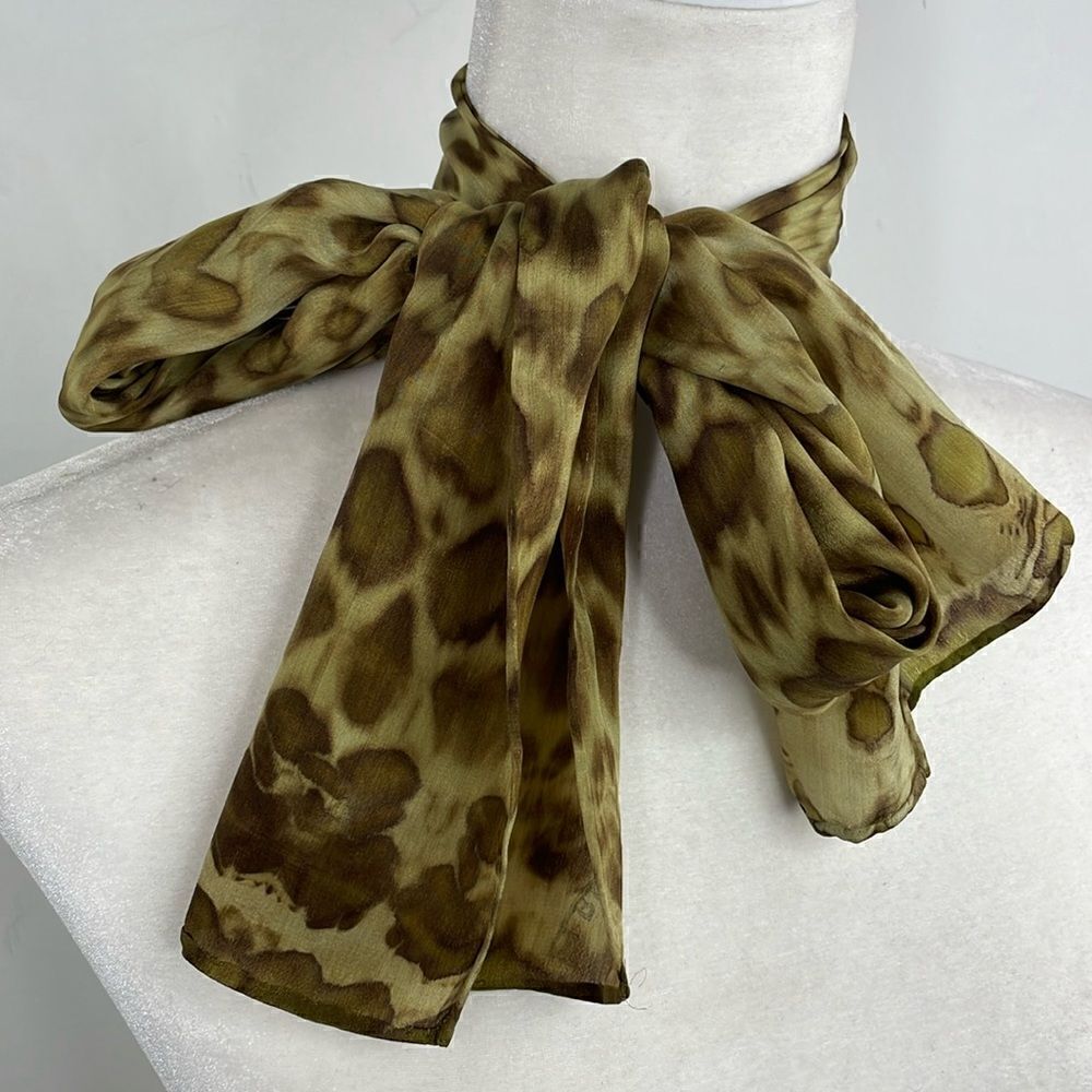 Scarf Rectangular animal print semi sheer